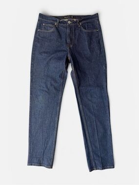 Cadence mens 34x30 dark wash tapered denim performance jeans EUC